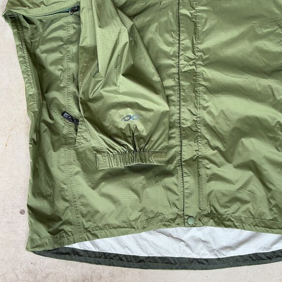 Marmot Mens PreCip Eco Rain Jacket sz XL Army Green Hooded Ripstop Nylon Hiking - Picture 6 of 16